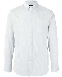 weißes Langarmhemd mit geometrischem Muster von Kent & Curwen
