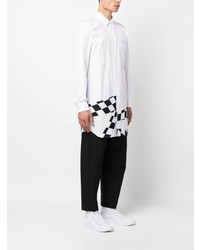 weißes Langarmhemd mit Karomuster von Comme Des Garcons Homme Plus