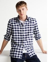 weißes Langarmhemd mit Karomuster von Tommy Hilfiger