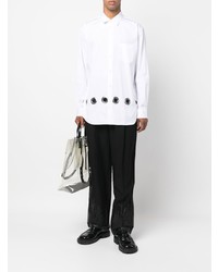 weißes Langarmhemd mit Lochstickerei von Comme Des Garcons SHIRT