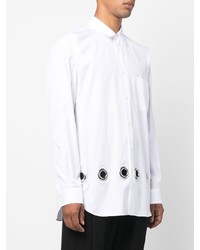 weißes Langarmhemd mit Lochstickerei von Comme Des Garcons SHIRT