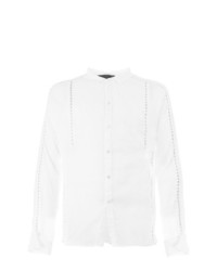 weißes Langarmhemd mit Lochstickerei von Di Liborio