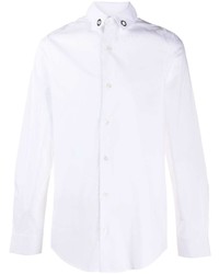 weißes Langarmhemd mit Lochstickerei von Les Hommes