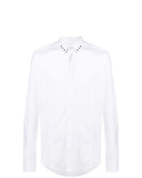 weißes Langarmhemd mit Lochstickerei von Les Hommes