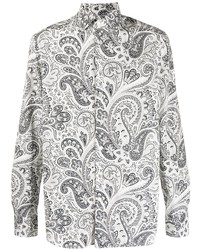 weißes Langarmhemd mit Paisley-Muster von Etro