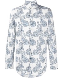 weißes Langarmhemd mit Paisley-Muster von Etro