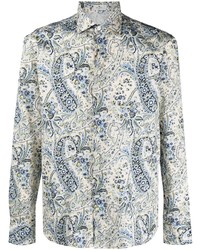 weißes Langarmhemd mit Paisley-Muster von Etro