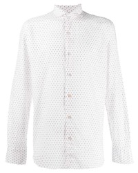 weißes Langarmhemd mit Paisley-Muster von Finamore 1925 Napoli