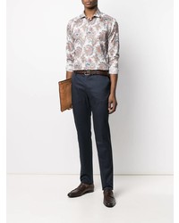 weißes Langarmhemd mit Paisley-Muster von Etro