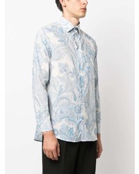 weißes Langarmhemd mit Paisley-Muster von Etro