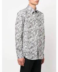 weißes Langarmhemd mit Paisley-Muster von Billionaire