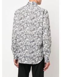 weißes Langarmhemd mit Paisley-Muster von Billionaire