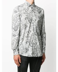 weißes Langarmhemd mit Paisley-Muster von Etro