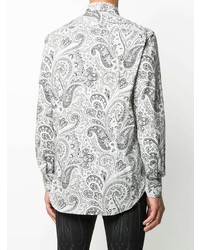 weißes Langarmhemd mit Paisley-Muster von Etro