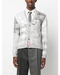 weißes Langarmhemd mit Paisley-Muster von Thom Browne