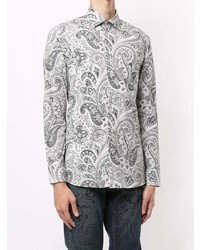 weißes Langarmhemd mit Paisley-Muster von Etro