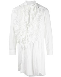weißes Langarmhemd mit Rüschen von Comme Des Garcons Homme Plus
