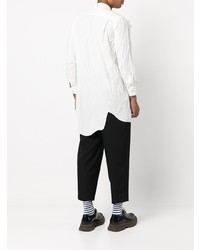 weißes Langarmhemd mit Rüschen von Comme Des Garcons Homme Plus