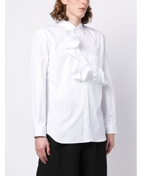 weißes Langarmhemd mit Rüschen von Comme Des Garcons SHIRT