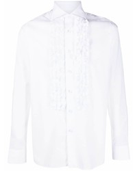 weißes Langarmhemd mit Rüschen von Tagliatore
