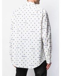 weißes Langarmhemd mit Sternenmuster von Gucci