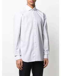 weißes Langarmhemd mit Vichy-Muster von Barba