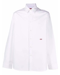 weißes Langarmhemd von 424
