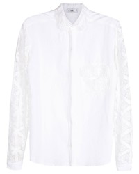weißes Langarmhemd von Amir Slama