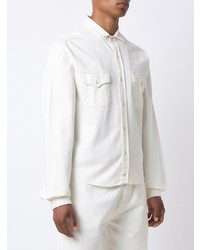 weißes Langarmhemd von Amir Slama