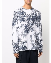 weißes Langarmshirt mit Blumenmuster von Erdem