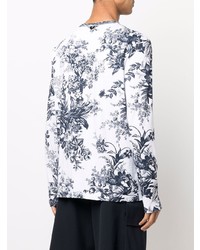 weißes Langarmshirt mit Blumenmuster von Erdem