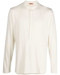 weißes Langarmshirt mit einer Knopfleiste von Barena