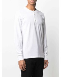 weißes Langarmshirt mit einer Knopfleiste von Tom Ford