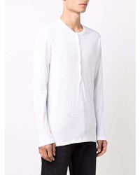 weißes Langarmshirt mit einer Knopfleiste von Tom Ford