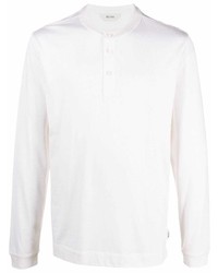 weißes Langarmshirt mit einer Knopfleiste von Z Zegna