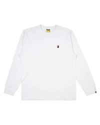 weißes Langarmshirt von A Bathing Ape