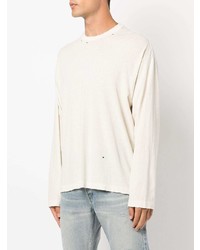 weißes Langarmshirt von John Elliott