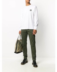 weißes Langarmshirt von Stone Island