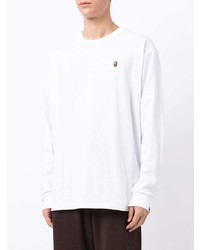 weißes Langarmshirt von A Bathing Ape