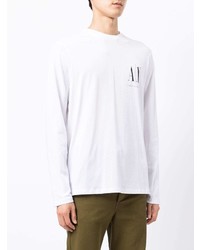 weißes Langarmshirt von Armani Exchange