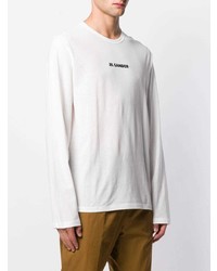 weißes Langarmshirt von Jil Sander