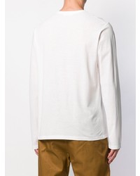 weißes Langarmshirt von Jil Sander