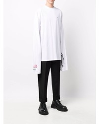 weißes Langarmshirt von Raf Simons