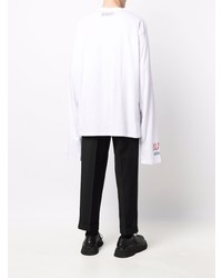 weißes Langarmshirt von Raf Simons