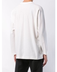 weißes Langarmshirt von Homme Plissé Issey Miyake