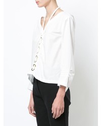 weißes Langarmshirt von Derek Lam 10 Crosby