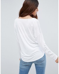 weißes Langarmshirt von Asos