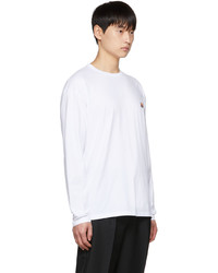 weißes Langarmshirt von MAISON KITSUNÉ