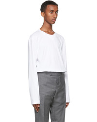 weißes Langarmshirt von Thom Browne