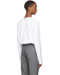 weißes Langarmshirt von Thom Browne